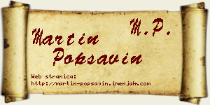 Martin Popsavin vizit kartica